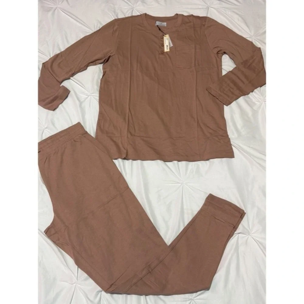 Cosabella Men's Henley & Jogger Pajama Set Pima Cotton Modal Soft Lounge Set L